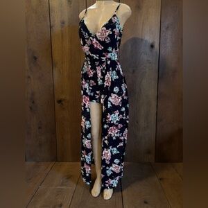 BP Floral Jumper Dress Shorts Spaghetti Straps Long NEW Nordstrom Women’s Size S